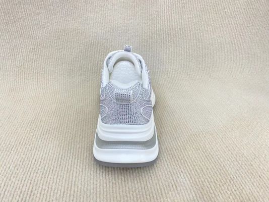 Women thick-bottom rhine-drill breathable mesh sport shoes hollow surface in summer