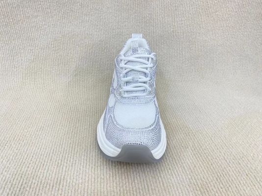 Women thick-bottom rhine-drill breathable mesh sport shoes hollow surface in summer