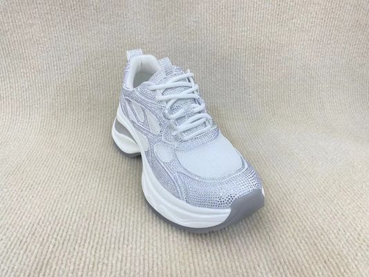 Women thick-bottom rhine-drill breathable mesh sport shoes hollow surface in summer