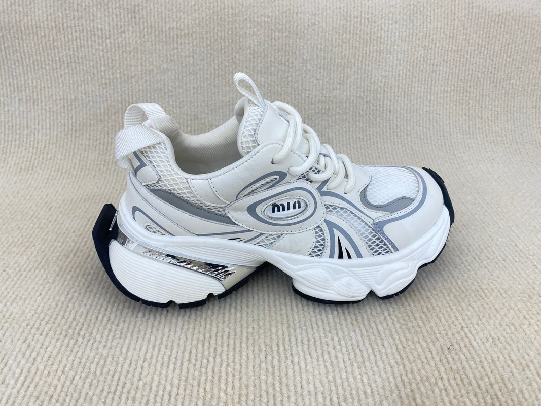 Women white leather sneakers with script and breathable mesh upper lacing PU